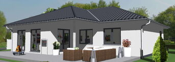 Winkelbungalow 3D-Ansicht 1