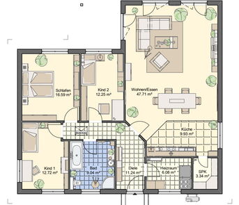 Winkelbungalow Ansicht EG